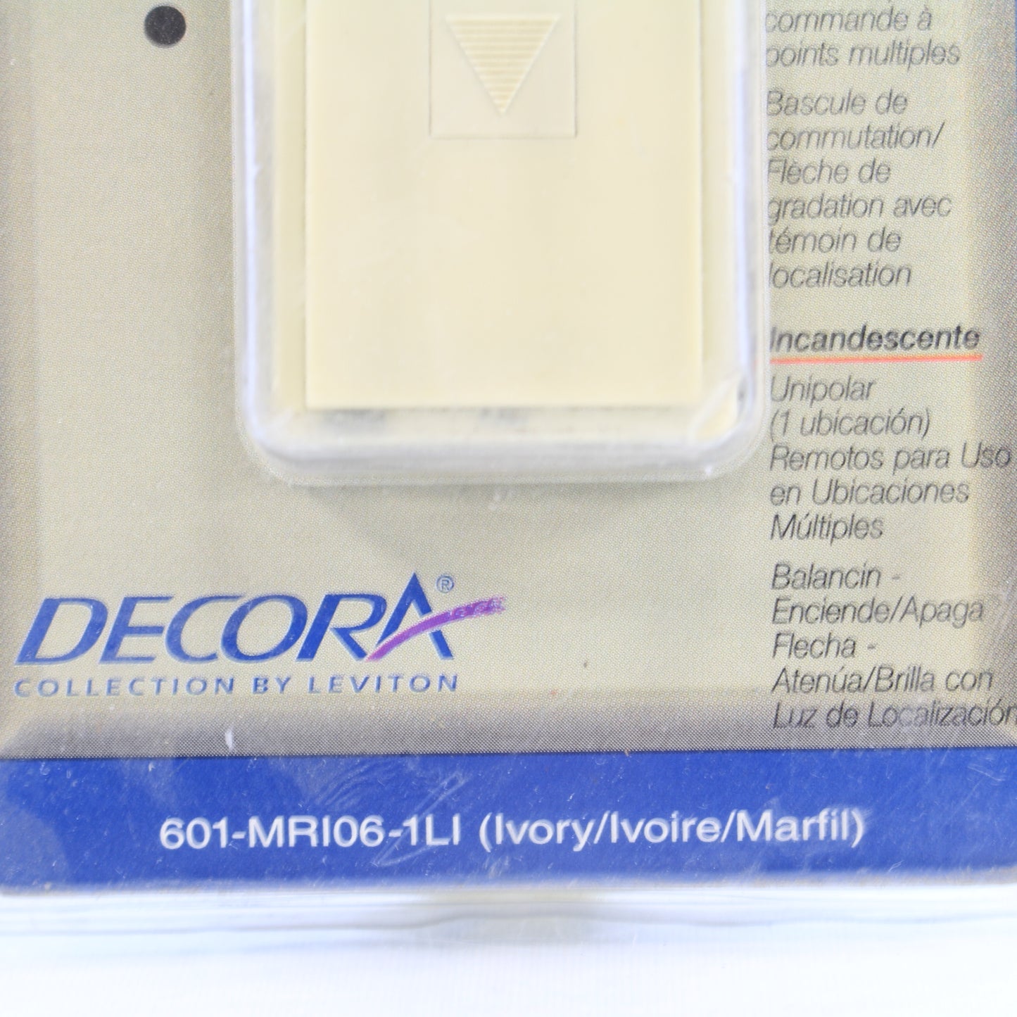 Leviton MRI06-1LI Ivory Mural Decora Light Dimmer Switch Multi-Way 600W Preset
