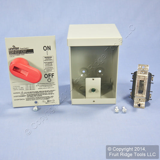 Leviton N3302 Motor Starter Switch DPST Double-Pole Single Throw w/Lockout 30A