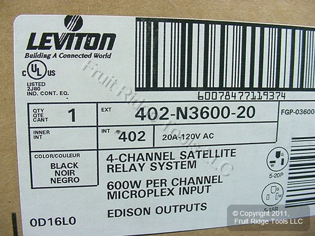 Leviton Satellite 4-Channel Portable Relay Pack Micro-Plex 600W N3600-20