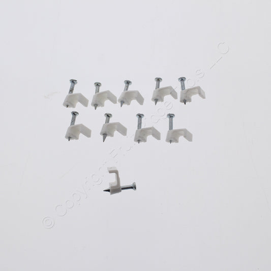 10 White Lance Cable/Wire Staples for Phone, Doorbell, Speaker, Thermostat