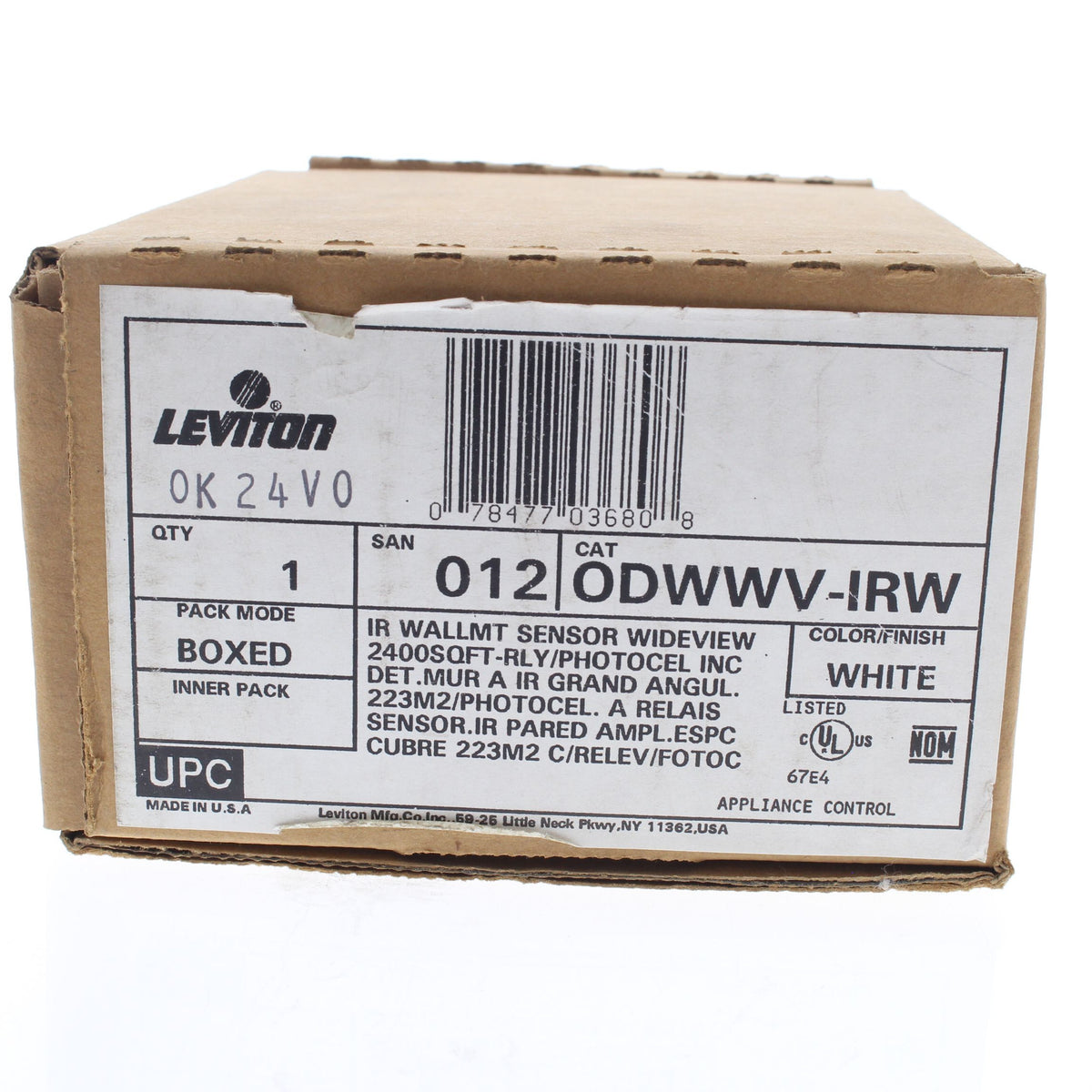 Leviton Dual RELAY 110° Wideview Occupancy Motion Sensor ODWHB-IRW