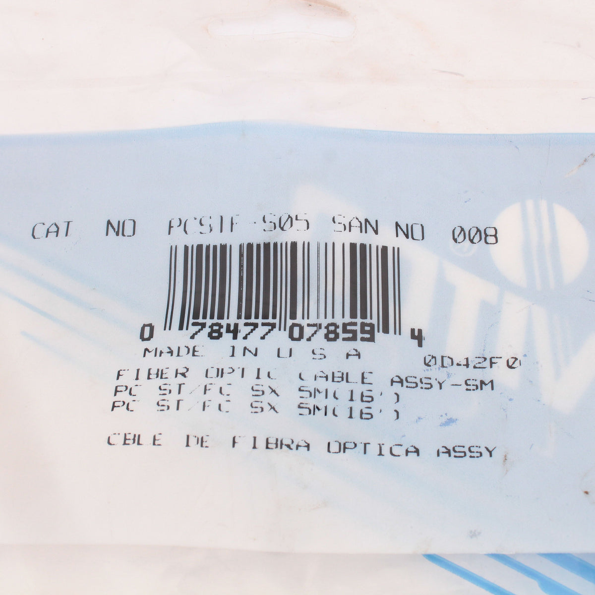 Leviton PCSTF-S05 5-Meter Fiber Optic Yellow Singlemode Simplex Patch Cord ST FC