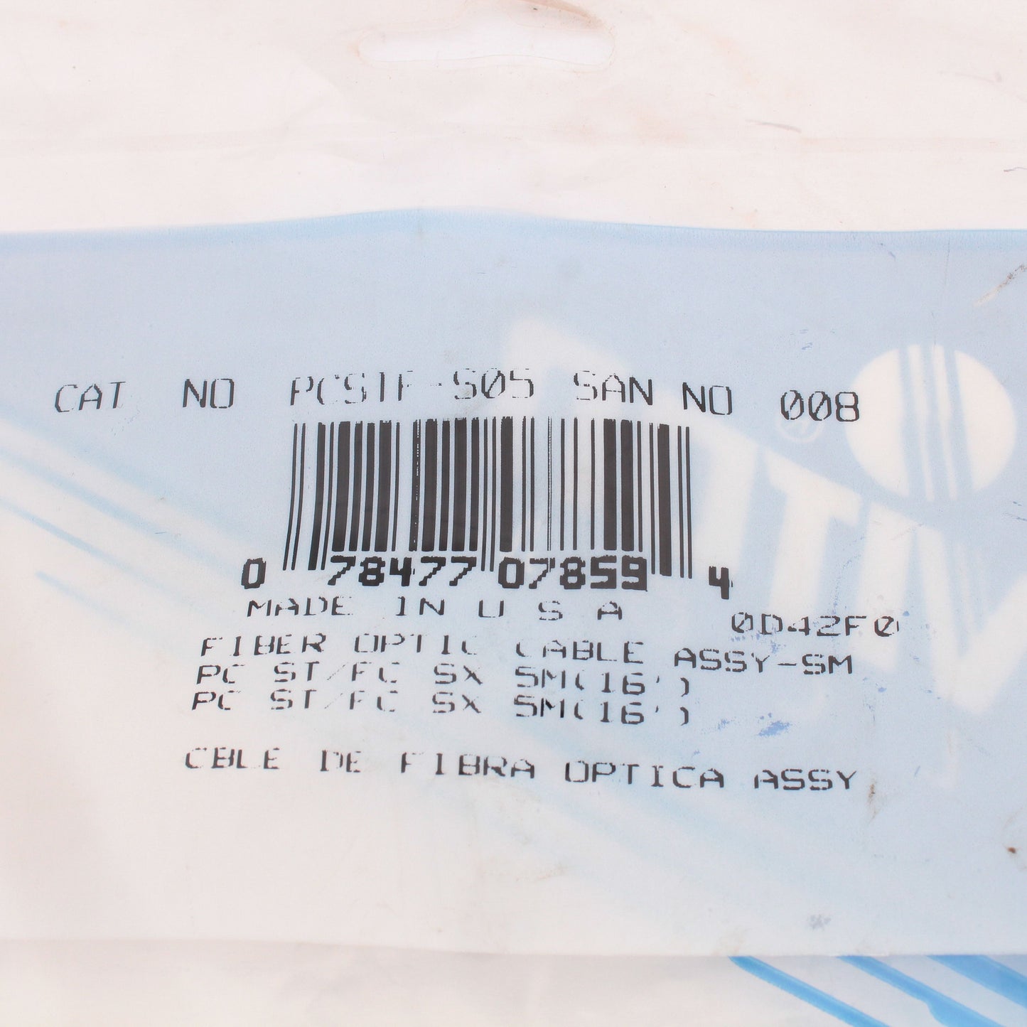 Leviton PCSTF-S05 5-Meter Fiber Optic Yellow Singlemode Simplex Patch Cord ST FC