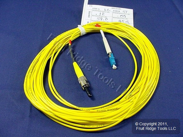 10M Leviton Fiber Optic Singlemode Simplex Patch Cable Cord ST LC PC PCSTL-S10