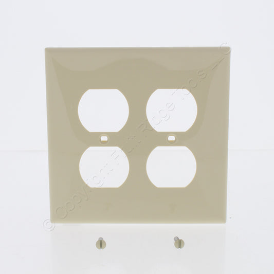 Leviton PJ82-I Ivory 2-Gang Duplex Outlet Unbreakable Midway Wallplates 25pcs