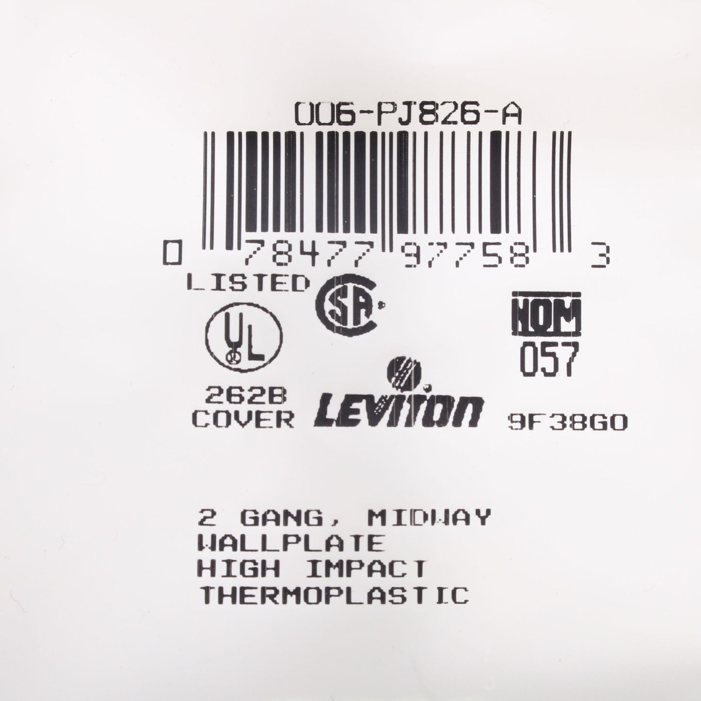 Leviton PJ826-A Almond 2-Gang Duplex Decora Unbreakable Midway Wallplate Cover