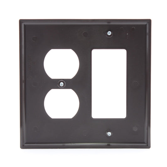 Leviton PJ826-BK Black 2-Gang Duplex Decora Unbreakable Midway Wallplate Cover