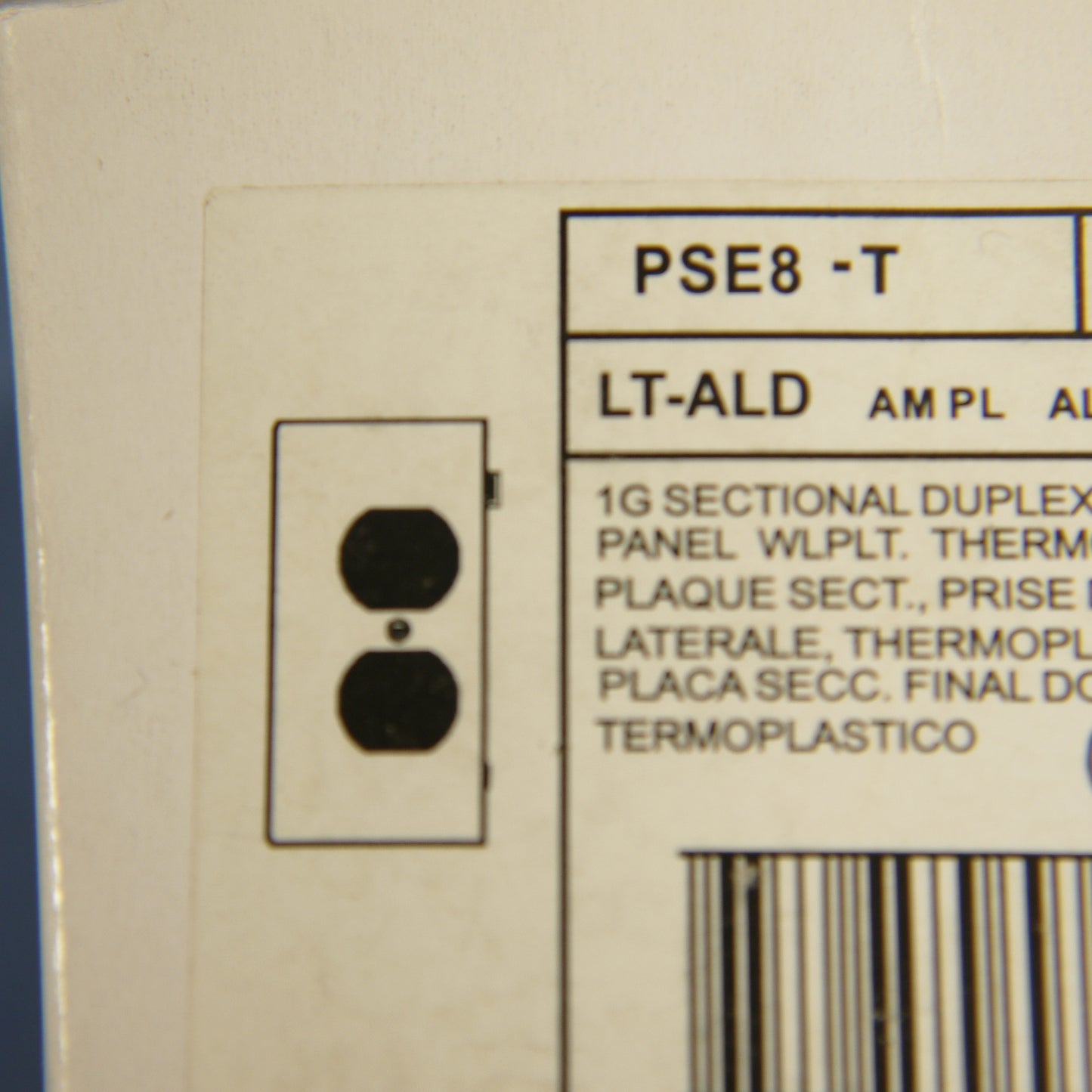 Leviton PSE8-T Light Almond 1-Gang Duplex Unbreakable Sectional Wallplate Cover