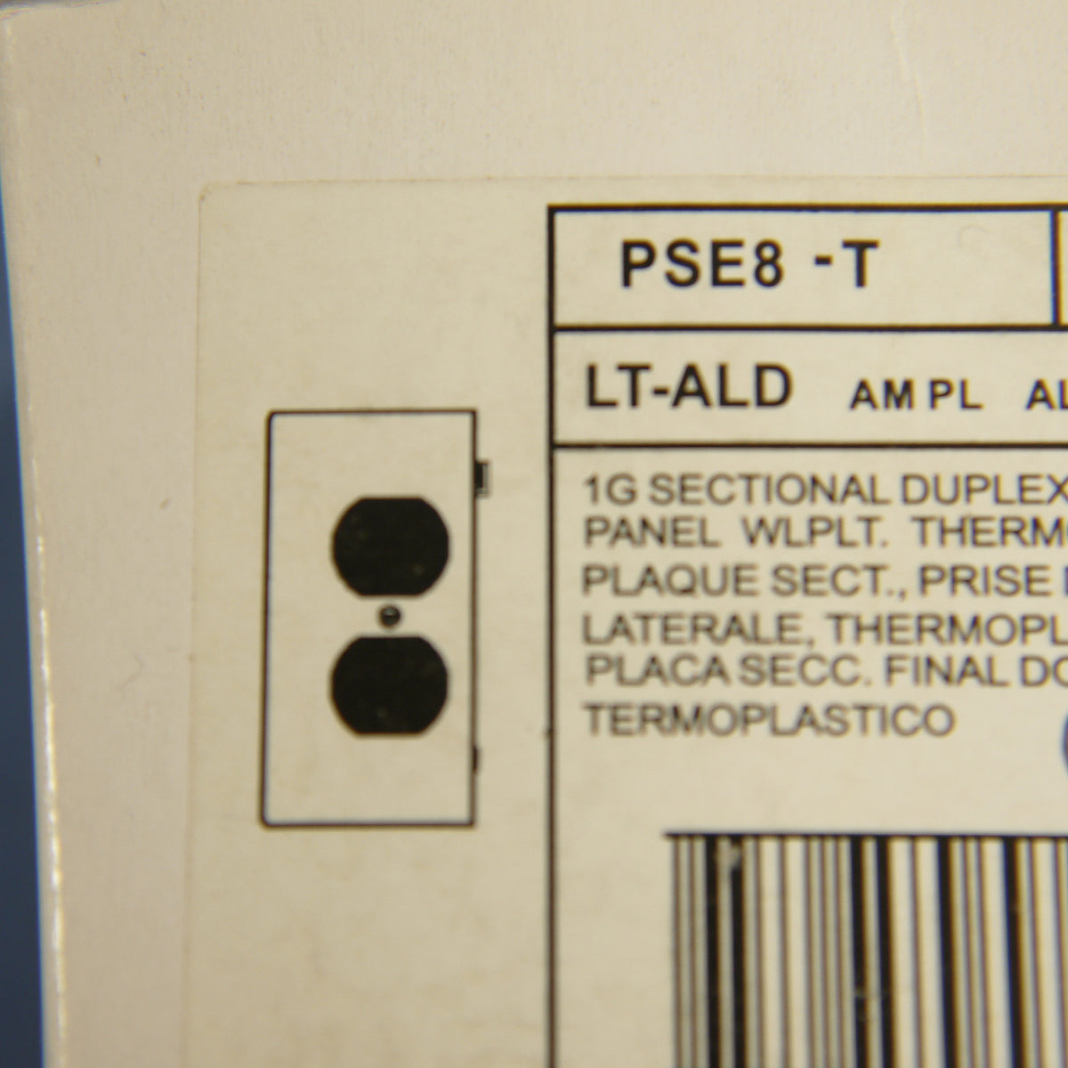 Leviton PSE8-T Light Almond 1-Gang Duplex Unbreakable Sectional Wallplate Cover