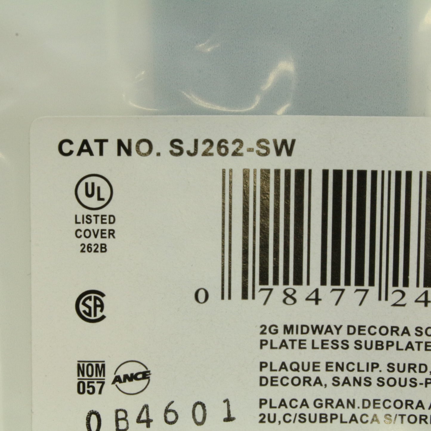 Leviton White 2-Gang Midway Decora Screwless Wallplate Cover Gfci Gfi SJ262-SW