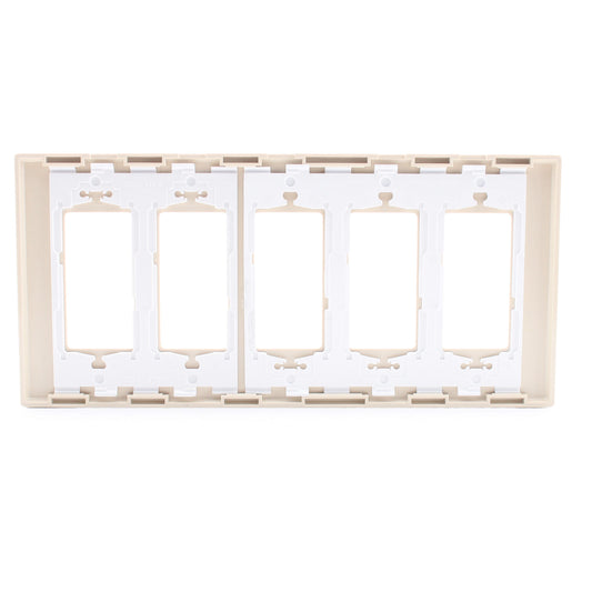 Leviton SJ265-SI Ivory 5-Gang Decora Unbreakable Nylon Midway Screwless Cover