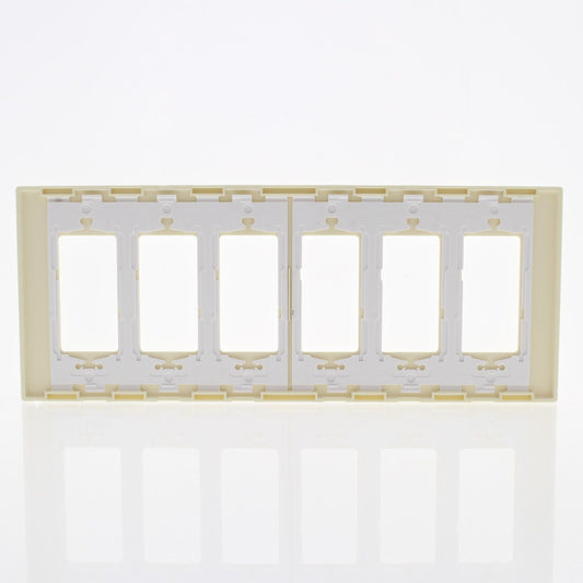 Leviton SJ266-SA Almond 6-Gang Decora GFCI GFI Midway Screwless Cover Plate