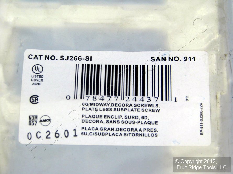 Leviton SJ266-SI Ivory 6-Gang Decora Unbreakable Nylon Midway Screwless Cover