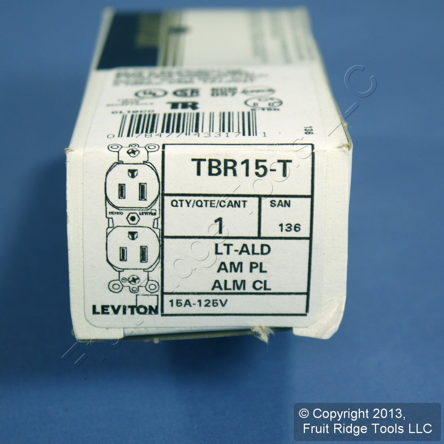 Leviton Lt. Almond Tamper Resistant Duplex Receptacle Outlet 15A TBR15-T Boxed