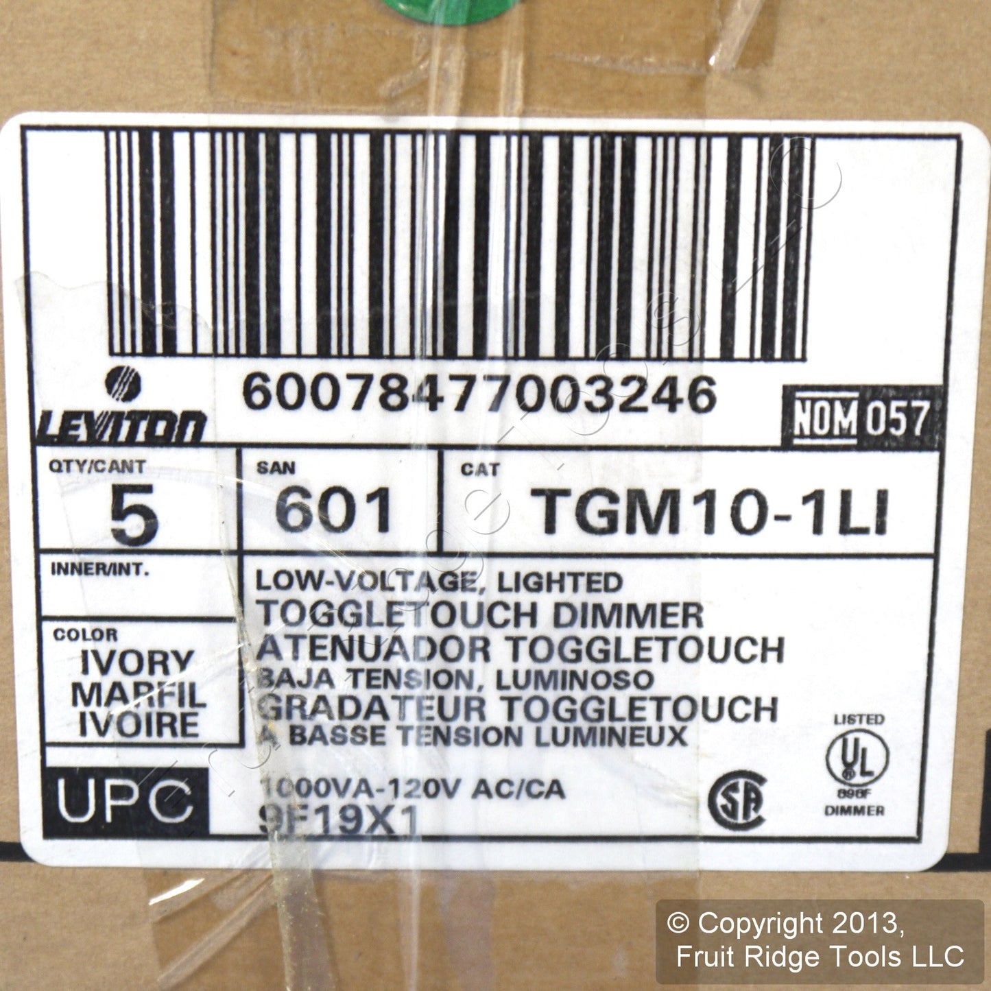 Leviton TGM10-1LI Ivory 3-Way Magnetic Low Volt Touch Dimmer Switches 1000W 5pcs