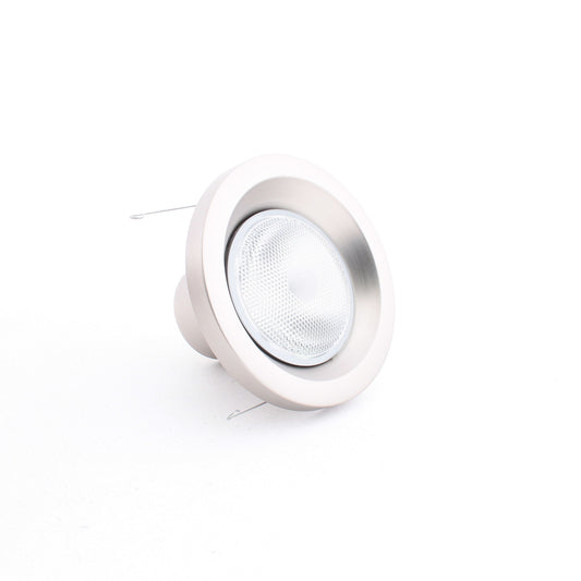 6 Lithonia 6" Brushed Nickel Outdoor Light Recessed Finishing Trim + Bulb 6H20BN
