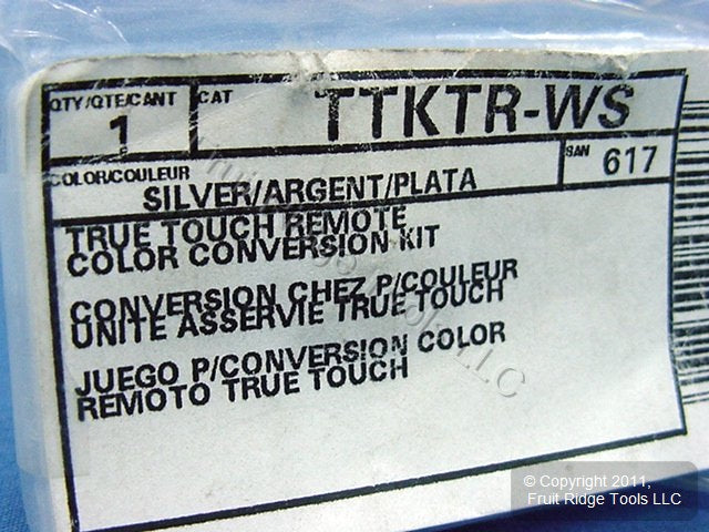 White Silver Pad Color Change Kit for True Touch Multi-Remote Dimmer TTKTR-WS