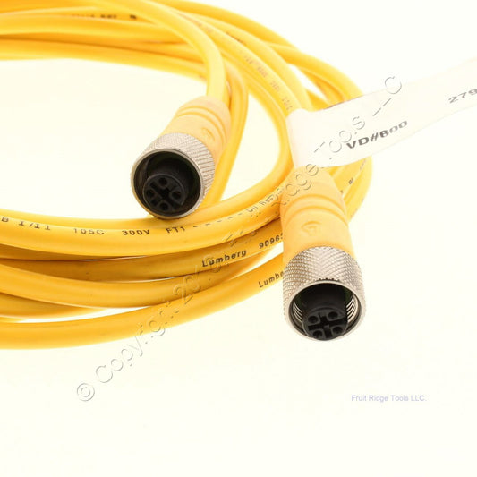 Lumberg Automation 2799-2M Yellow Sensor Cordset 300V 4-Pin AWM A/B I/II 2-Meter