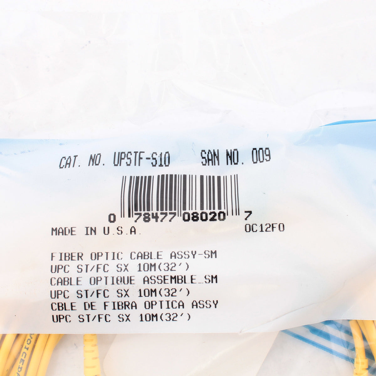 10M Leviton Fiber Optic Single-Mode Simplex Patch Cable Cord ST FC UPC UPSTF-S10