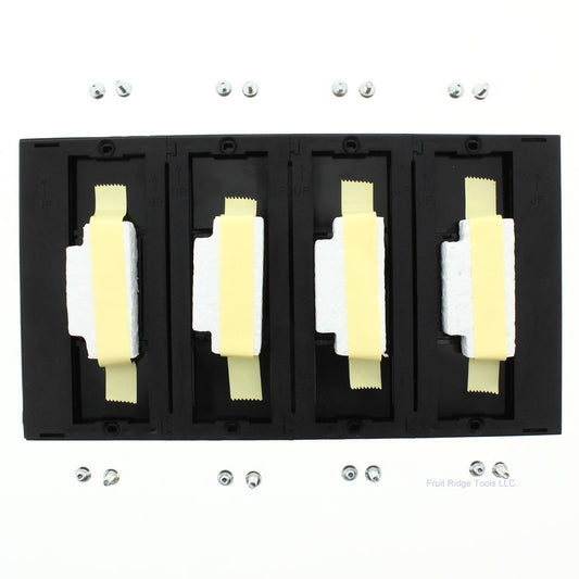 Lutron NT-KKKK-FB-SB Gold 4-Gang Wallplate Cover for Push-Bottom Switch Dimmers