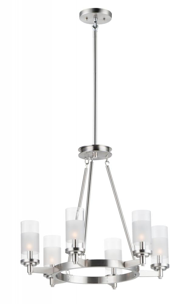 Maxim Crescendo 26326CLFTSN 5-Light Satin Nickel 1-Tier Chandelier Candelabra