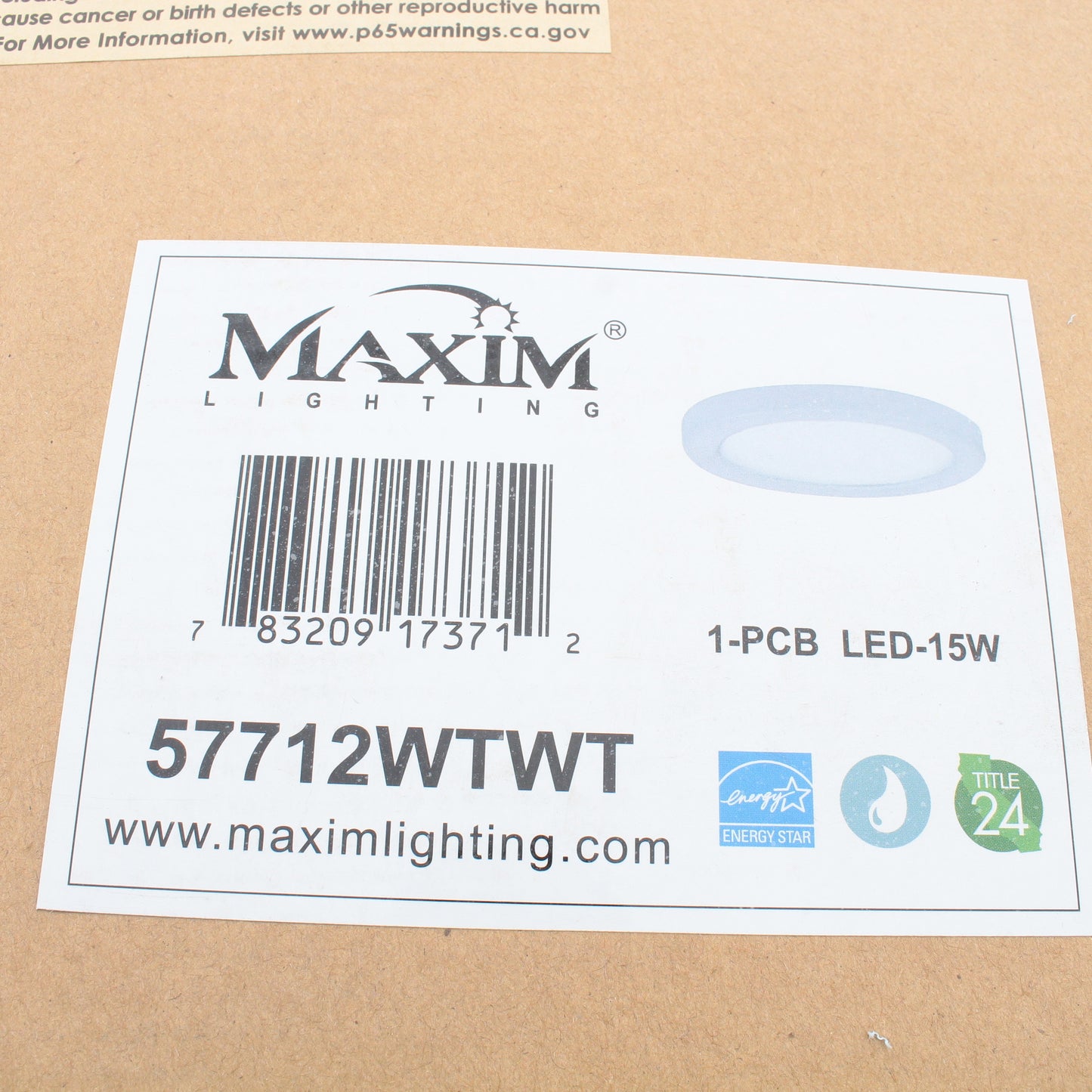 Maxim 57712WTWT Wafer 7" Outdoor LED Flush Mount 3000K