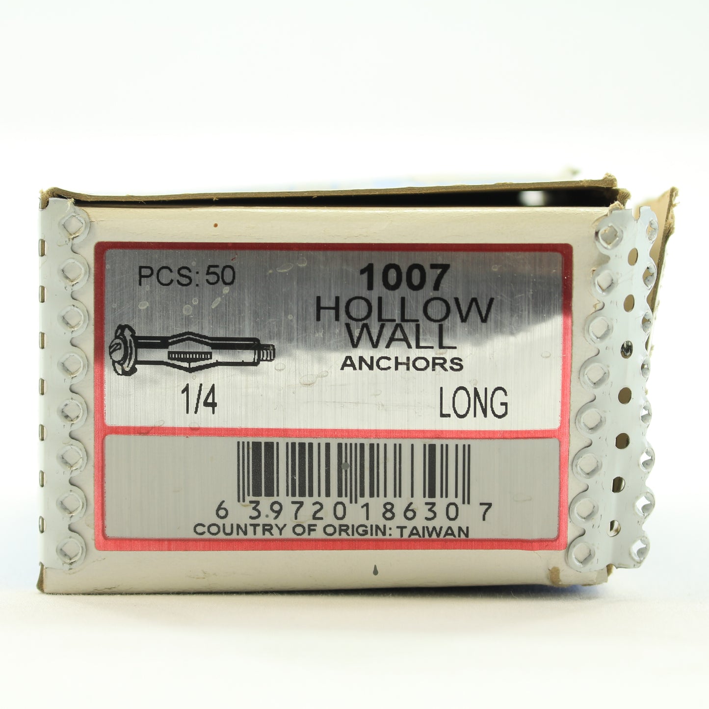 50 Metallics Long Hollow Wall Anchors 5/8"- 1-3/16" Grip Range 1/4" Screw 1007