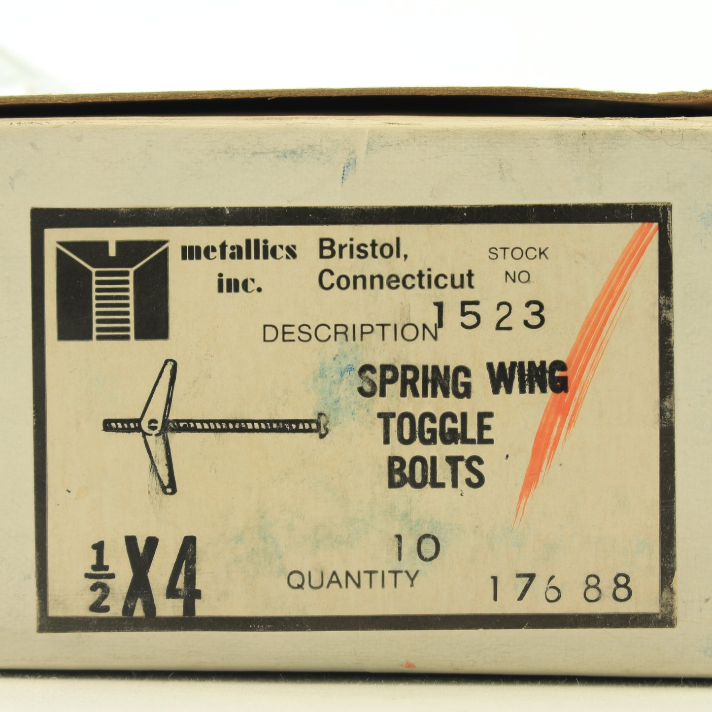 Metallics 1523 Spring Wing 1/2" x 4" Toggle Bolts Straight Slot 10-Pack