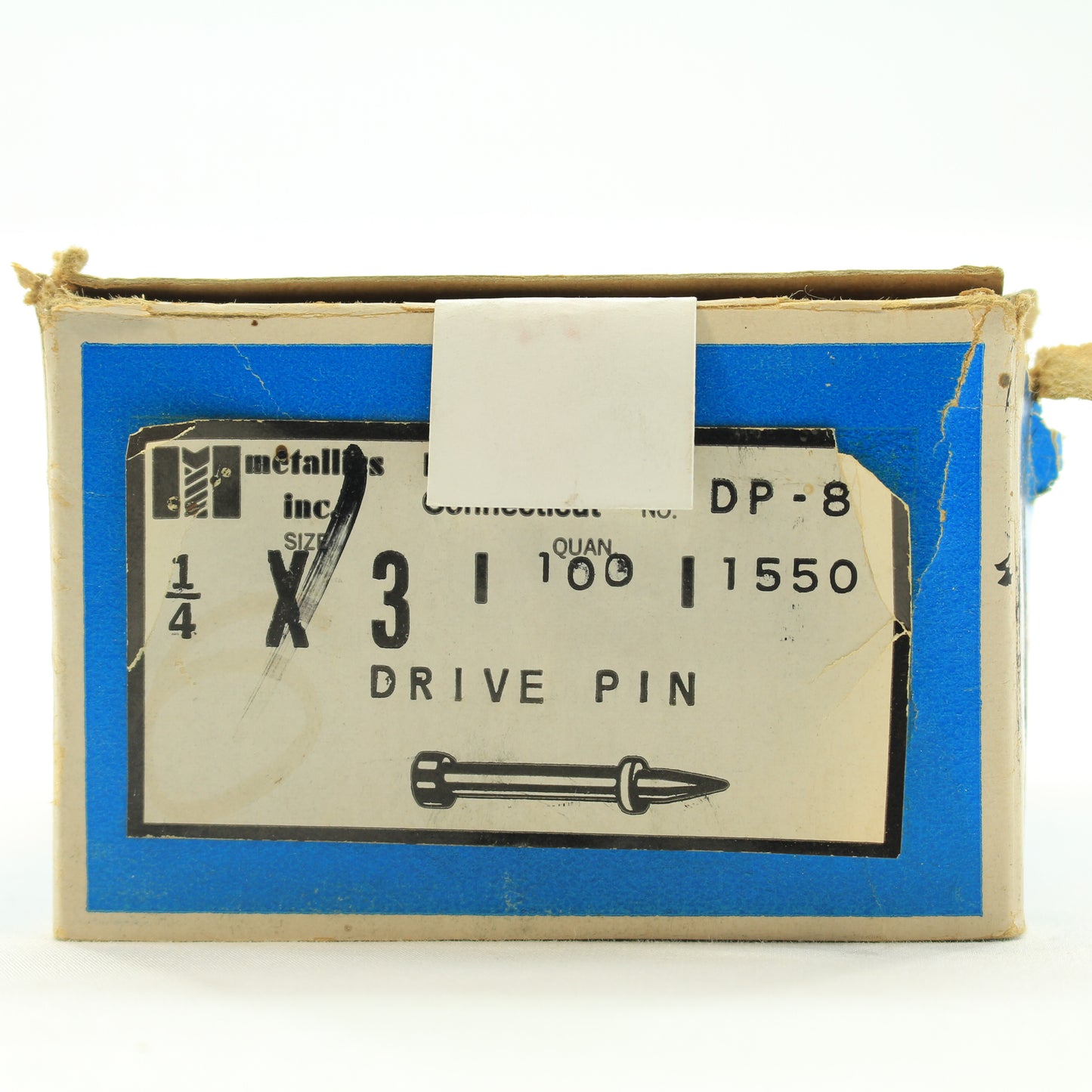 Metallics DP-8 1/4 x 3 Drive Pin Hammer Drive Rivets Yellow-Zinc Plated 100-Pack