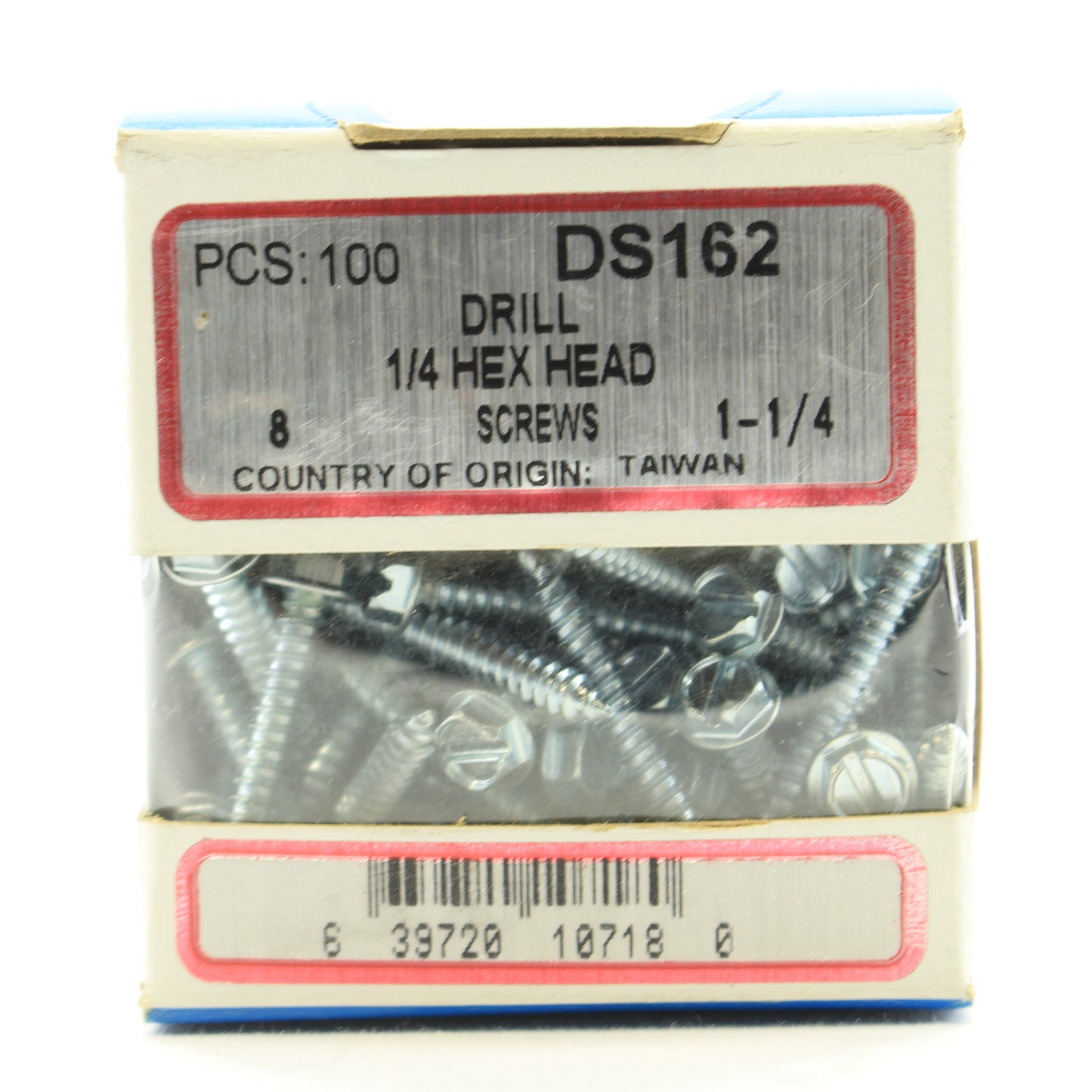100-Pack Metallics #8 x 1-1/4" Drill Screws 1/4" Hex/Slotted Head Zinc DS162