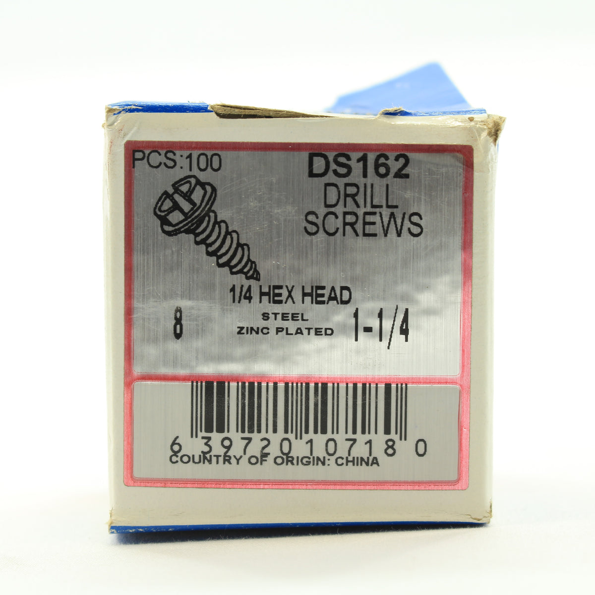 106-Pack Metallics #8 x 1-1/4" Drill Screws 1/4" Hex/Slotted Head Zinc DS162
