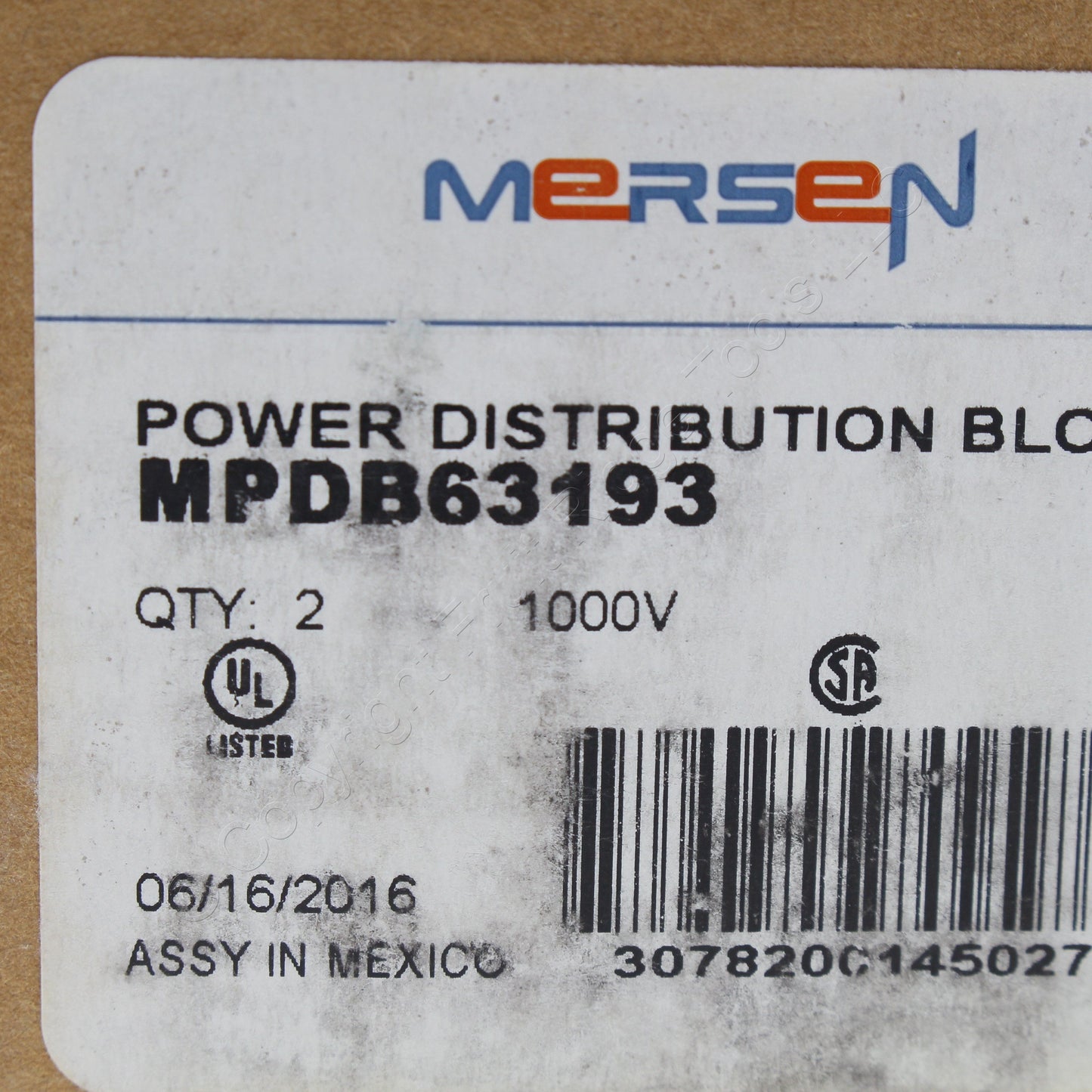 Mersen MPDB63193 Open-Style Power Distribution Blocks 2-Pack