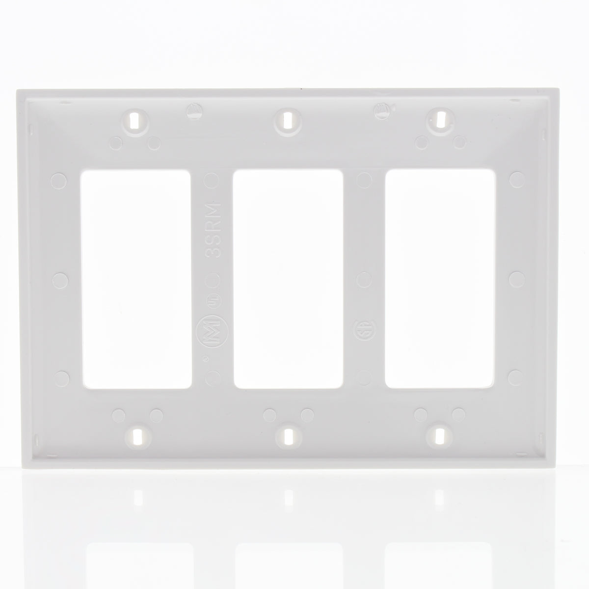 Mulberry 90403 White 3-Gang Thermoplastic Unbreakable Standard Wallplate Cover