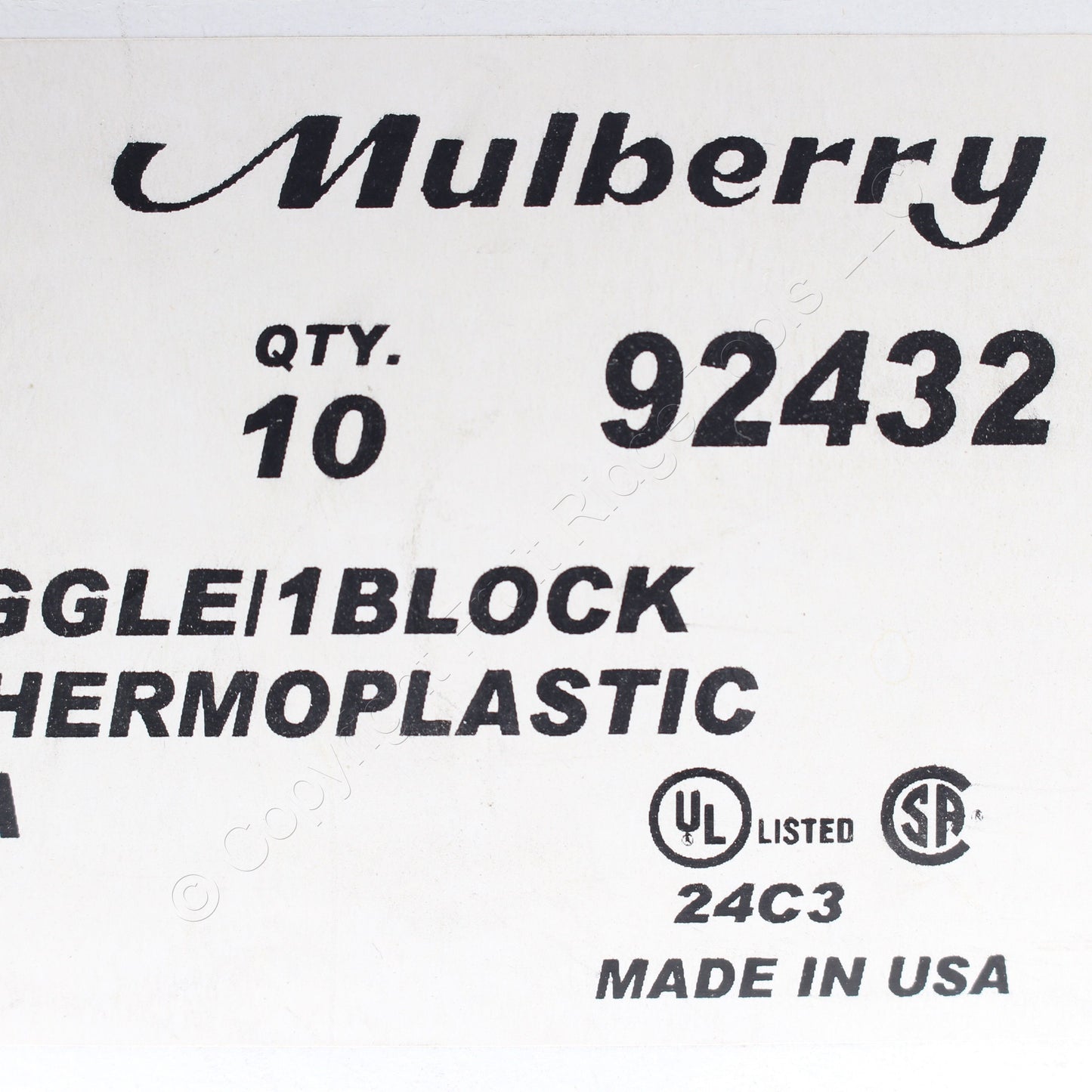 Mulberry 92432 Ivory 2-Gang Toggle Decorator Unbreakable Standard Wallplate 10pc