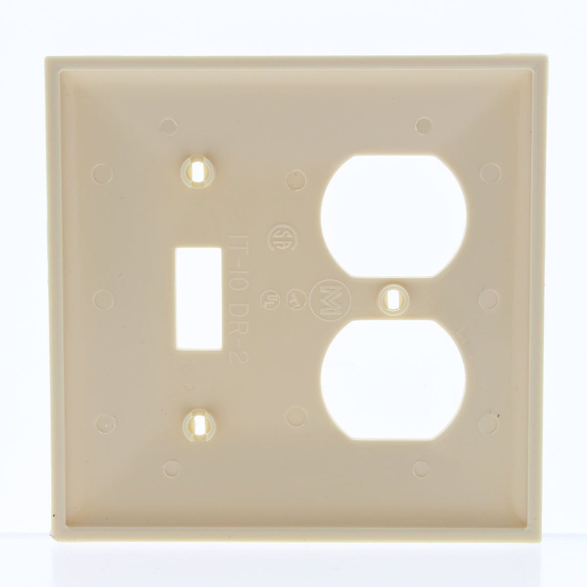 Mulberry 92532 Ivory 2-Gang Thermoplastic Unbreakable Standard Wallplate Cover