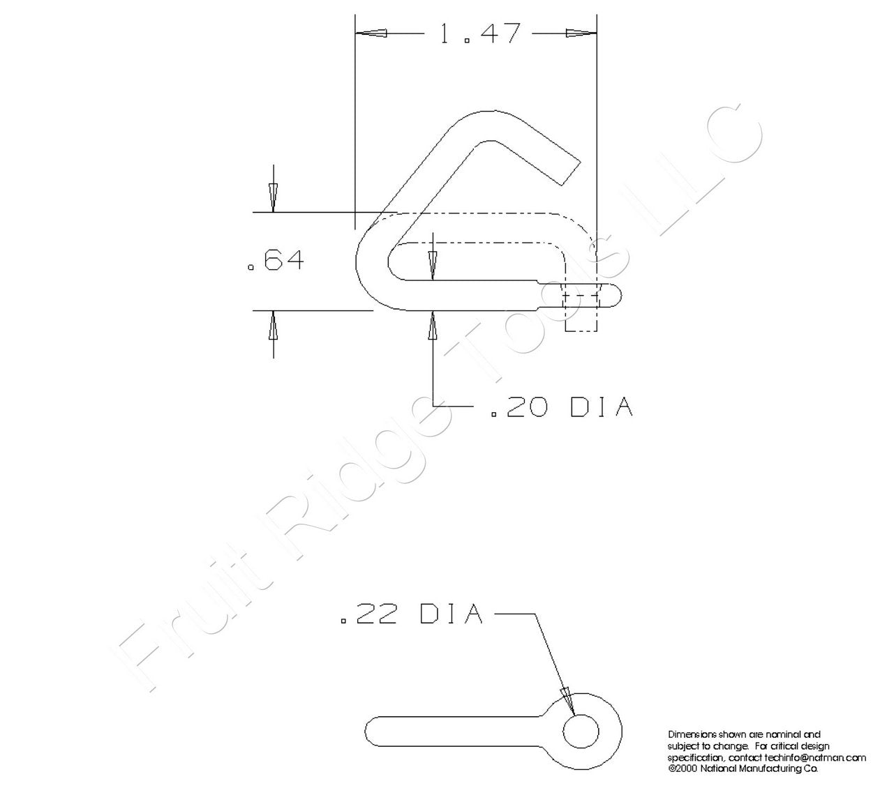 Chain Link Replacement RePair Cold Shut Zinc Plated Steel 3/16" 3153BC N240-333