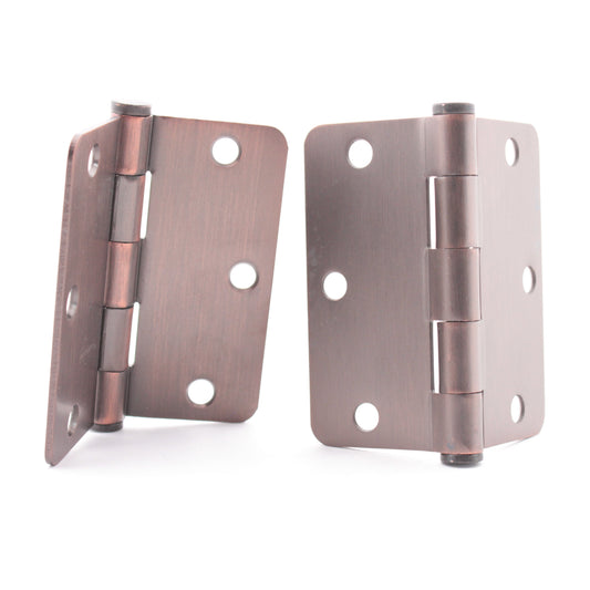 National Hardware Bronze Antique Finish Steel 1/4" Rounded Corner Hinge 2pcs