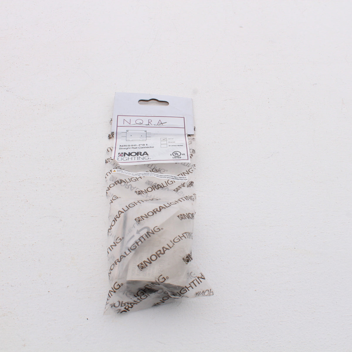 Nora Lighting Straight Rail Conductive Connector Silver NRS90-P81S