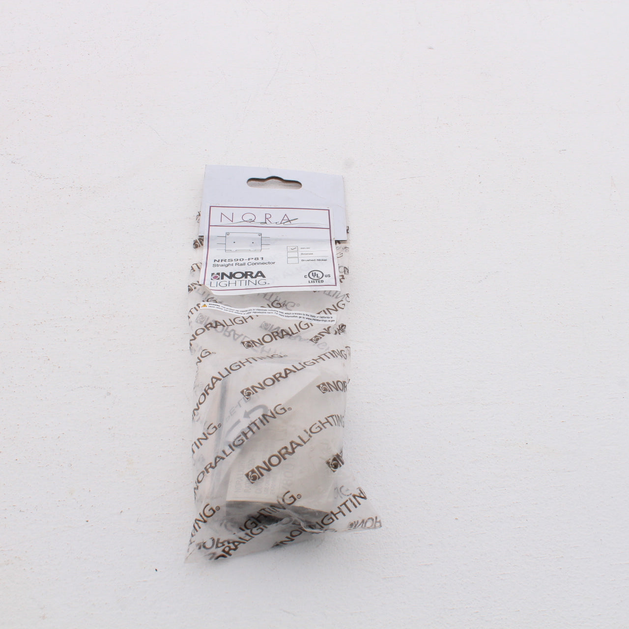 Nora Lighting Straight Rail Conductive Connector Silver NRS90-P81S