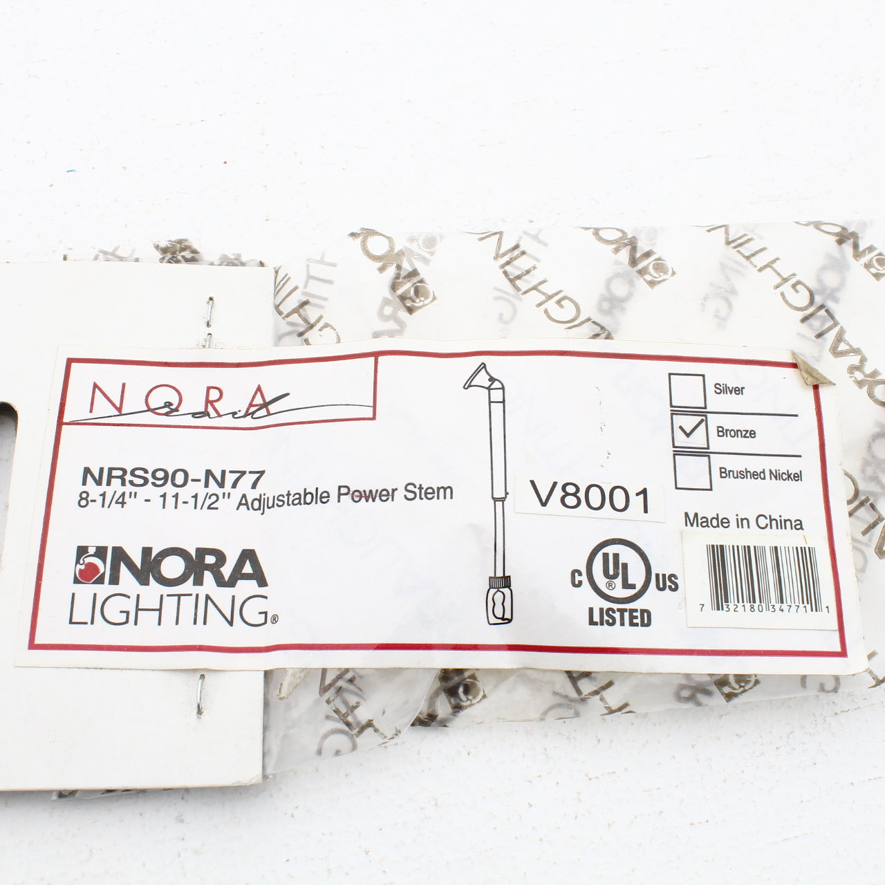 Nora Lighting NRS90-N77BZ Bronze Rail 9-11" Adjustable Light Standoff