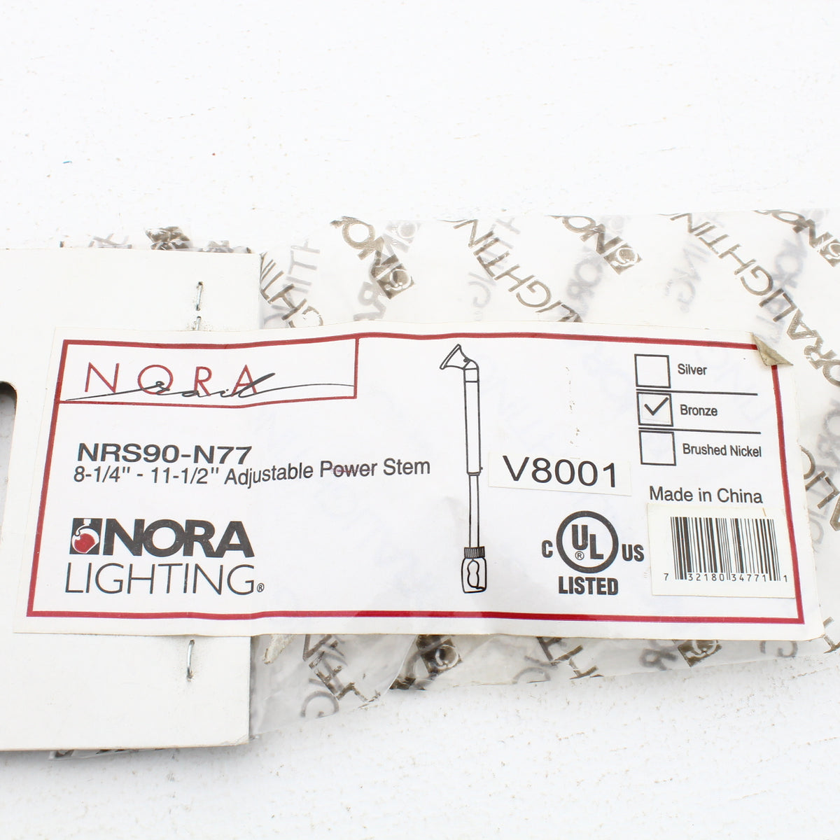 Nora Lighting NRS90-N77BZ Bronze Rail 9-11" Adjustable Light Standoff