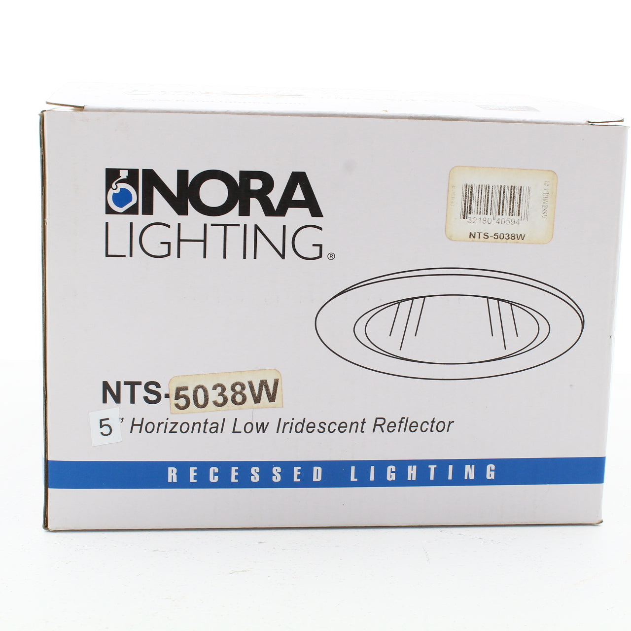 Nora Lighting NTS-5038W Specular Clear Reflector for Decorative Glass, White