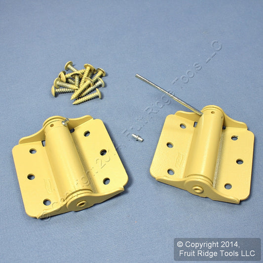 National N115-006 Full-Surface BakEnamel Steel 3" Adjustable Spring Hinges 2pk