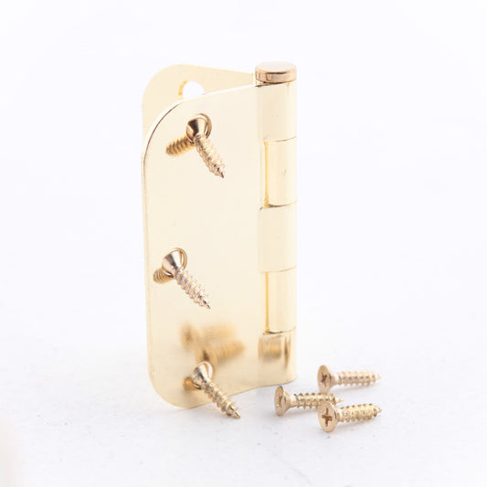 National N266-247 Removable Pin Door Hinge Brass Finish Steel 3.5" with Screws