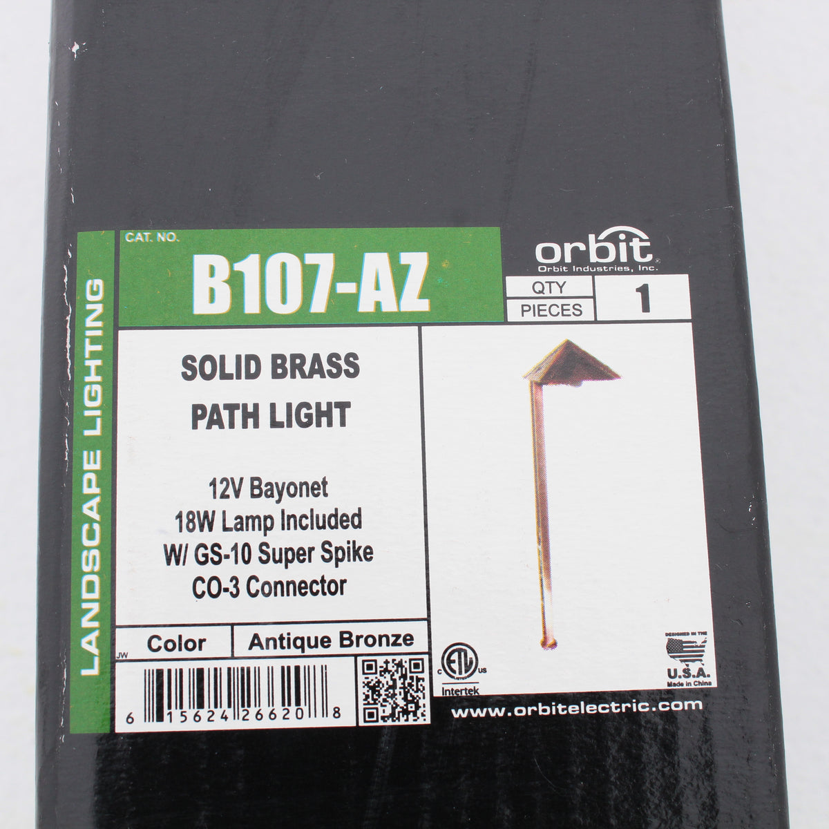 Solid Orbit Brass Path Light 12V Bayonet Antique Bronze B107-AZ
