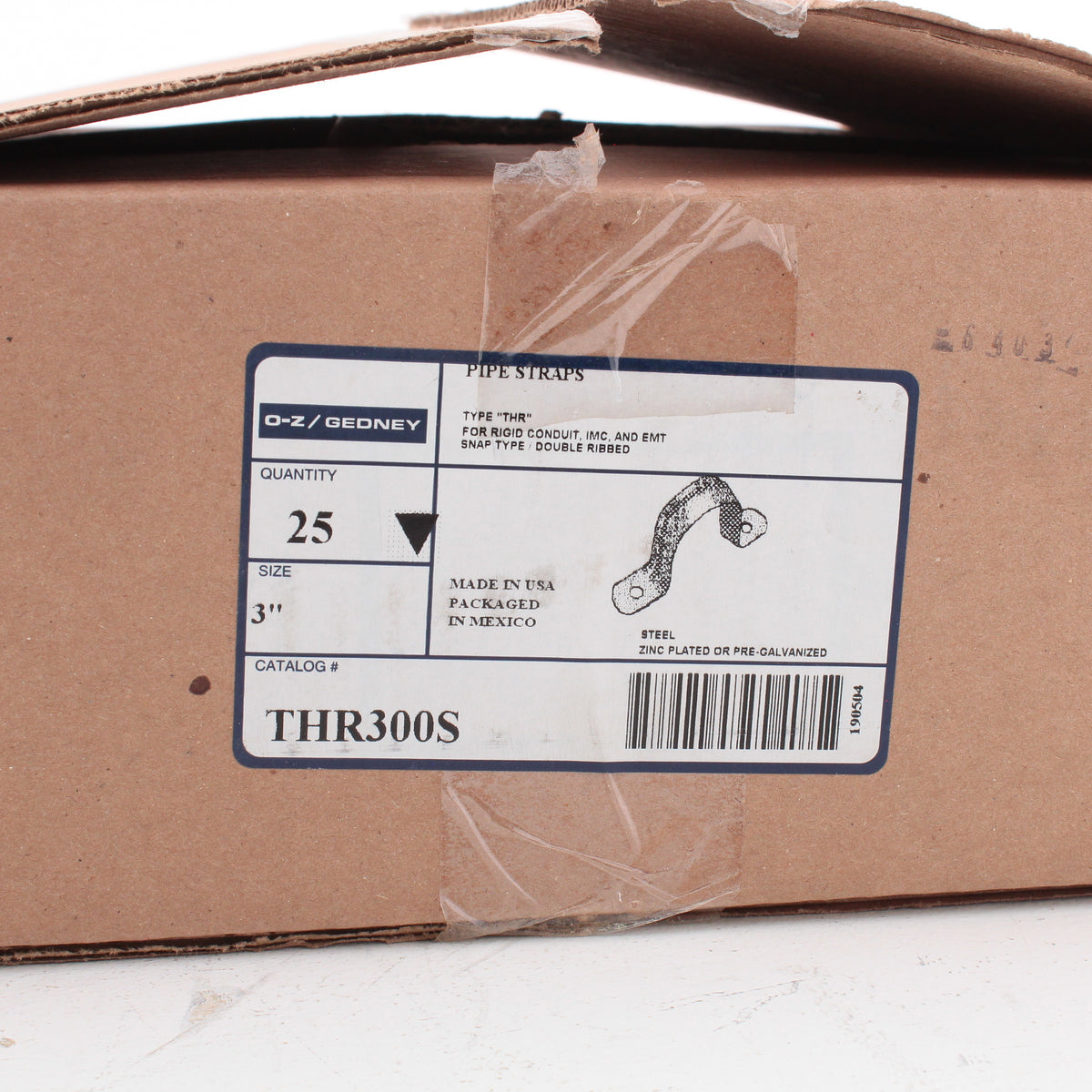 OZ-Gedney THR-300S 3" 2-Hole Zinc Plated Steel Strap