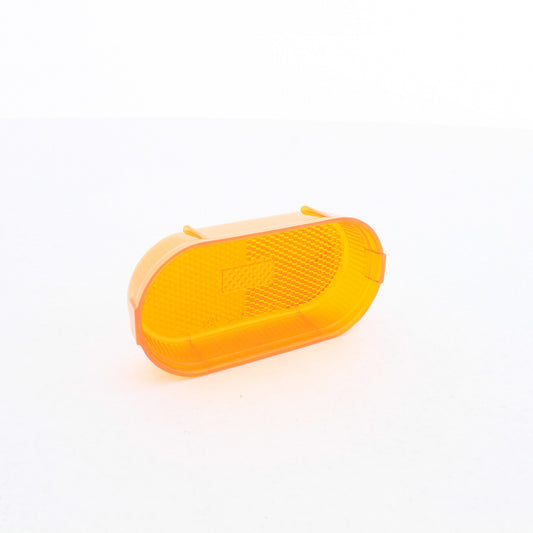 Peterson 108-15A Amber 4-1/8" Snap-On Oblong Replacement Lens with Reflector