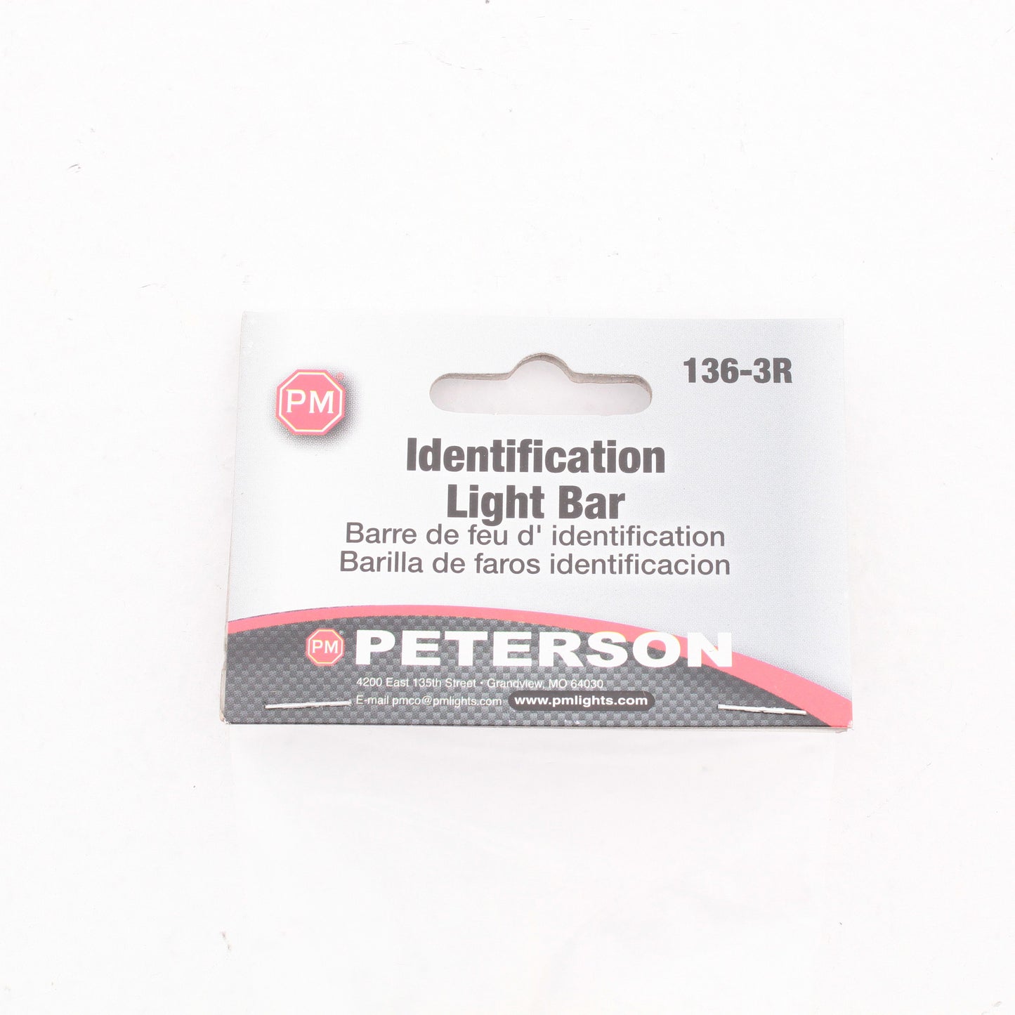 Peterson 136-3R 15.5" Thin-Line Trailer Light Bar Black Steel Base 3-Red Lens