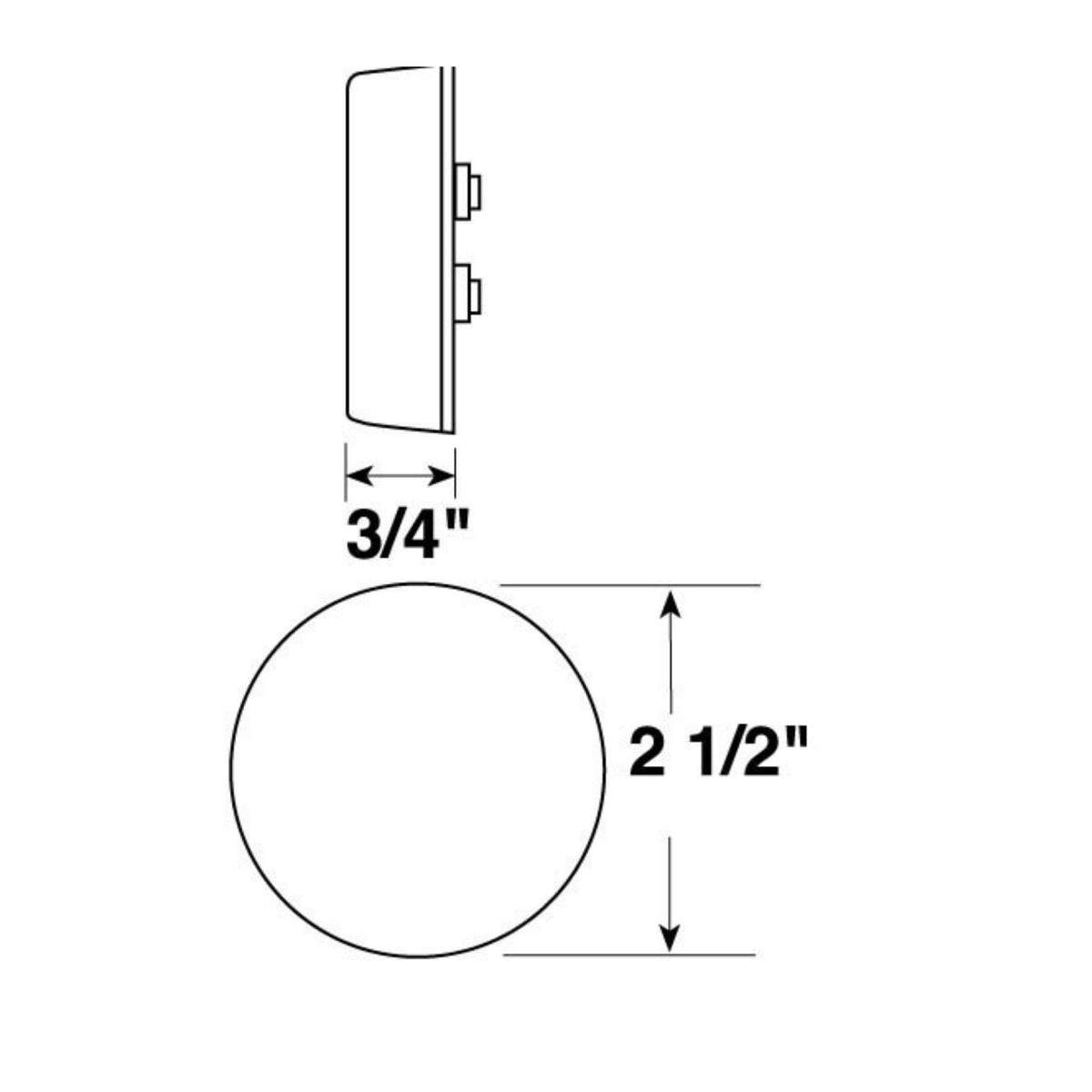 Peterson 142KR 2.5" Crystal Red Round Side Marker Light