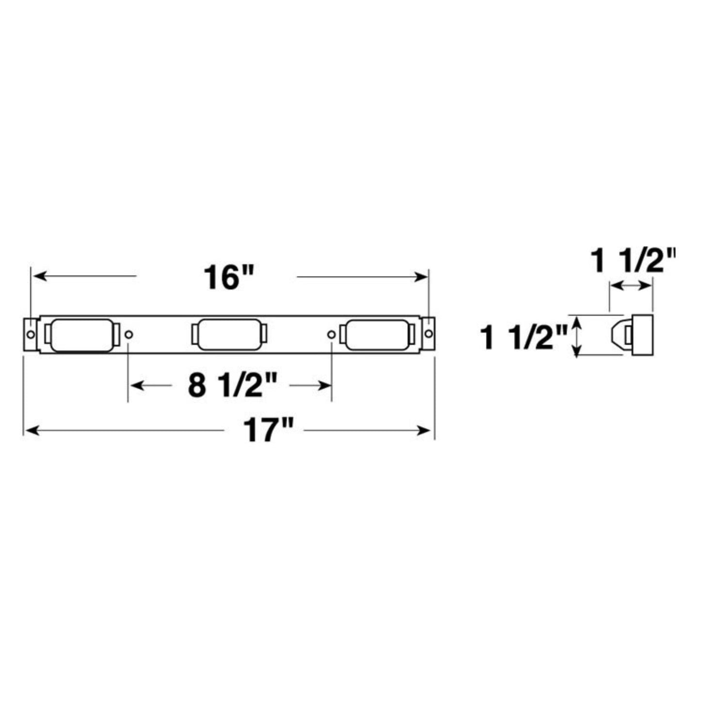 Peterson 150-3R Incandescent Identification Light Bar 17" x 1.47"